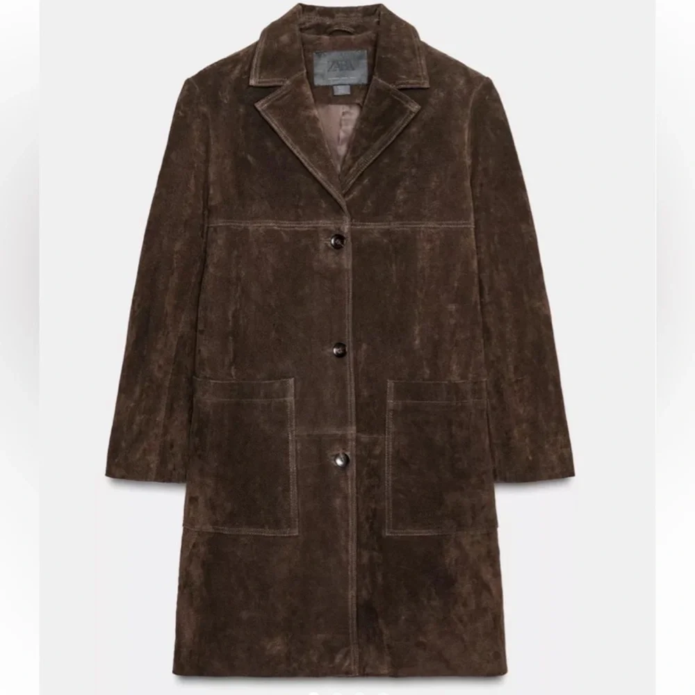 Zara brown suede coat - Picture 2 of 6